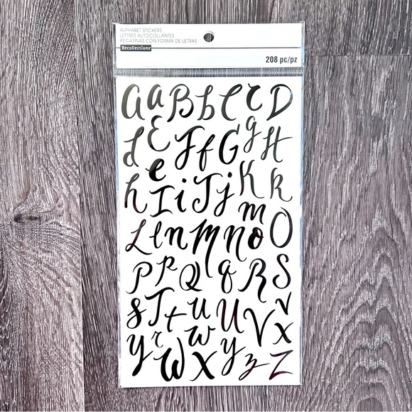 NWT Martha Stewart Crafts & Recollections Pink/Black Alphabet Scrapbook Stickers - Picture 9 of 13